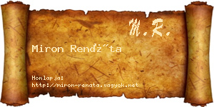 Miron Renáta névjegykártya